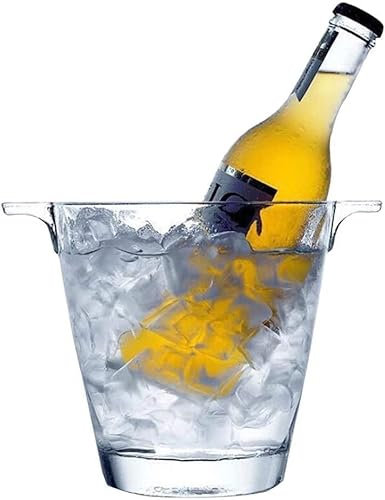 VAESAZDSZ High Face Value Ice Bucket,Elegant Crystal Ice Bucket,Portable Glass Champagne Bucket Carry Handle Ice Wine Container Cooler for Camping Ice Buckets/a/13 * 15Cm