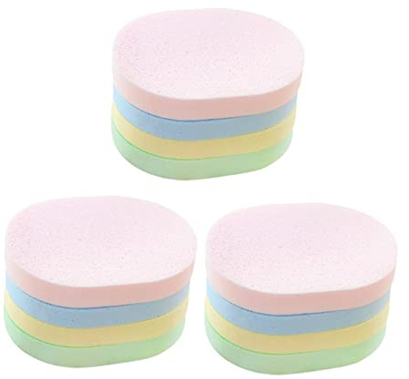 Healeved 12 Piezas Esponja Limpiadora Facial Para Maquillaje Esponjas Faciales De Cosmética Redonda Para Lavar La Cara