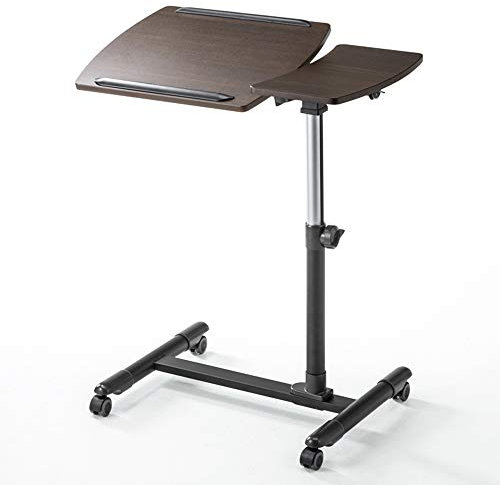 Verstellbarer rollbarer Laptoptisch mit neigbarem Schreibtisch und Rollen, stilvoller Laptop-Ständer für Sofa oder Bett