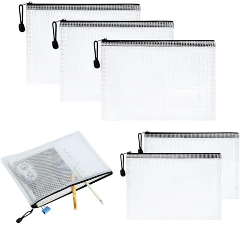 Pixaro: 5 Stück Dokumententasche A5 - Wasserdichte Document Case, Dokument Organizer A5, für Bürobedarf, Dokumente, Papier, Reisen