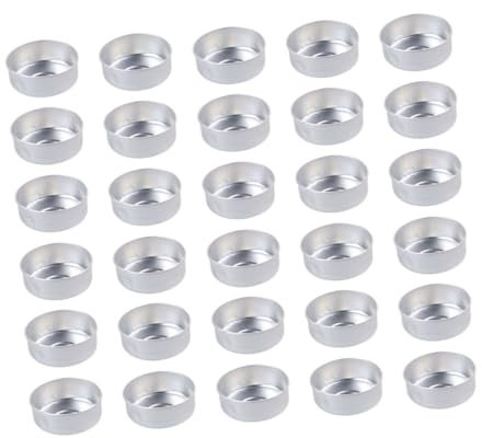 Didiseaon 300pcs Empty Aluminum Tea Light Containers for DIY Candles Silver 3.8×1.4cm for Candle Making and Craft Projects