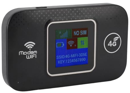 Vikye Hotspot WiFi Portable, Routeur Mobile 4G LTE 300 Mbps avec Fente de Carte Micro SIM, 3000mAh pour Le Voyage Prend en Charge 10 Appareils WiFi USB C Power, Noir