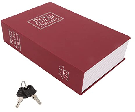 WGFOIP Prenota la Cassaforte con Rivestimento Chiave in Acciaio Inossidabile, Deposito Nascosto Decorativo per Prevalenti per gli Adulti (Rosso)