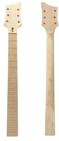 Conboxus E-Gitarrenhals, Ahorn, kleiner Kopf, 24 Bünde, 64,8 cm, unlackierter Ersatz-Gitarrenhals, verschraubte Ferse (weiße Punkte)