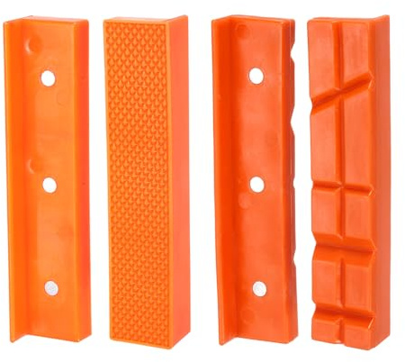 QUARKZMAN 2 Juegos De Mordazas Magnéticas De 5 Pulgadas Naranja | Protectores De Mordazas De Banco De Goma Suave, Con Ranuras Planas Y Ranuras En V, Cubiertas Multiusos, Para Carpintería