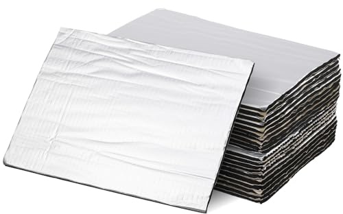 HAKIDZEL Tappetini Isolanti Spessore 5mm per Auto e Furgone 20 Pezzi 25x18cm Funzione Fonoassorbente e Termoisolante per Pareti e Tetti Van