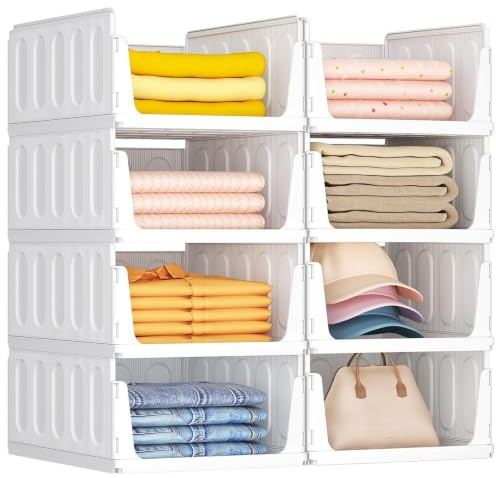 Lifewit Garderob Organizer klädskåp – 6-pack stabil förvaringslåda upp till garderob, kök, campingskåp, kontor och badrum