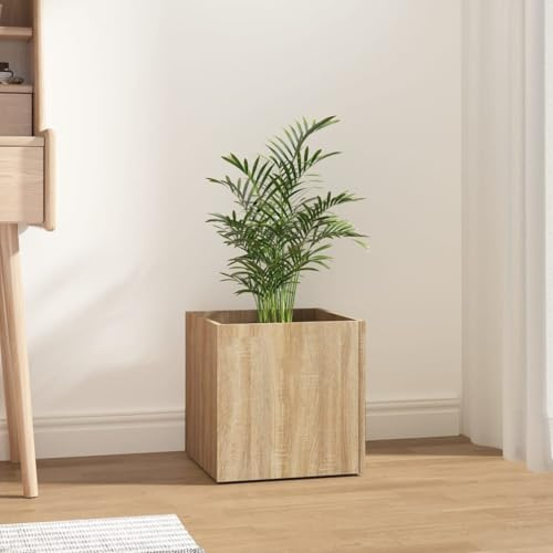 HOMELEN Vaso per piante in rovere Sonoma, 40 x 40 x 40 cm, resistente alle intemperie, robusto e facile da pulire, per giardino
