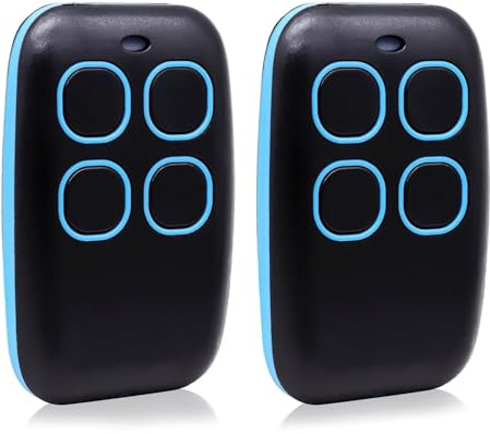2 Pack Garage Door Remote Fob, Universal Garage Door Remote Multi Frequency with 4 Buttons for Cloning Electric Windows, Doors, Electric Cars & More, Compatible with Full Frequency Range (Blue)