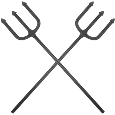 Lurrose 2pcs Devil Fork Prop Halloween Cosplay Pitch Fork Made of Sturdy Abs with Strong Stability and Easy to Take, for Costume Party and Masquerade Accessories