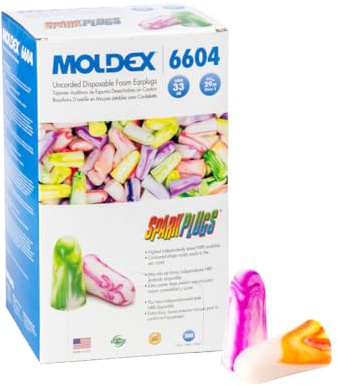 200 Pairs Moldex 6604 Sparkplugs Disposable Ear Plug Uncorded NRR 33