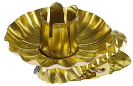 hdg 30er Set Baumkerzenhalter für Weihnachtsbaum - Kerzenhalter Gold in Zapfenform mit Clip - Made in Germany