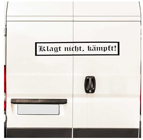 INDIGOS UG Auto Aufkleber Klagt Nicht, kämpft! - Heckscheibe 800x160mm schwarz - Fussball Deutschland Fight Männer - Tuning - Sticker - Heckscheibe - Auto