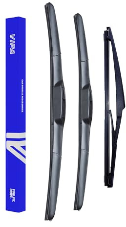 Vipa Car Parts Premium Wiper Blade Set | fits: TOYOTA AURIS UK MADE Hatchback (Dec 2006 to Oct 2012) | All-Weather Performance | Durable, Streak-Free Windshield Wipers | Easy Installation