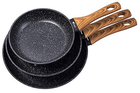 Thulos Juego de 3 sartenes, Ø20-Ø24 Y Ø28 cm, Revestimiento Granito