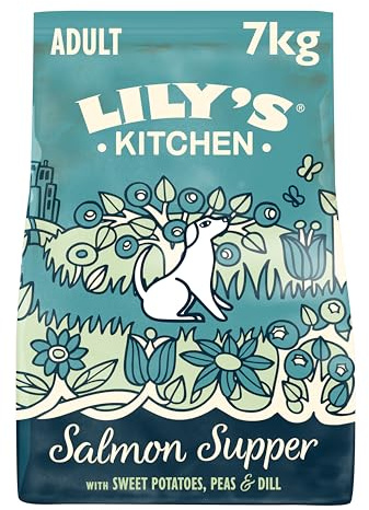Lily's Kitchen Preparato con ingredienti naturali Cibo secco per cani adulti Nutrizione bilanciata Salmone Sacco da 7kg