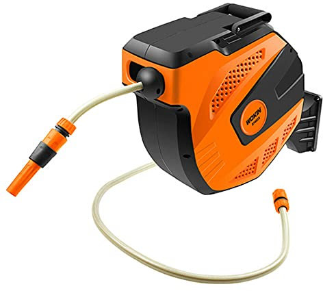 ebuyerfix Wokin - Avvolgitubo retrattile da 15 m, avvolgitubo automatico a parete, per irrigazione da giardino, con raccordi