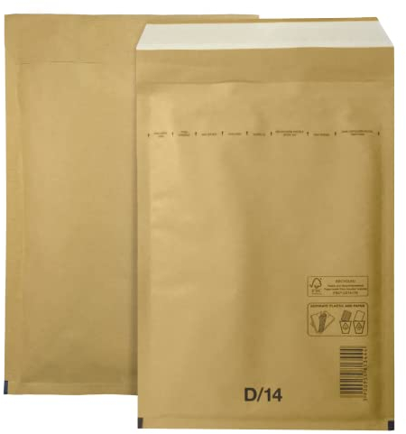 Netuno 10 Stück Luftpolster Versandtasche D4 200 x 275 mm Braun Luftpolstertasche Luftpolsterumschlag Polsterumschlag Briefumschlag gepolstert Recycling reißfest Versandtasche mit Luftfolie