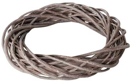 Deko Kranz 30cm Natur braun Rattan Holz TÜRKRANZ Holzdeko grau b706 Hänger Kranz Fensterdeko Türdeko Willkommen Anhänger Fensterschmuck Adventskranz Geschenk