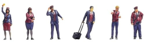 NOCH Bahnpersonal, 3D-Master-Figuren Set, für Z-Spur Bahnmodelle, detailgetreue farbige Figuren