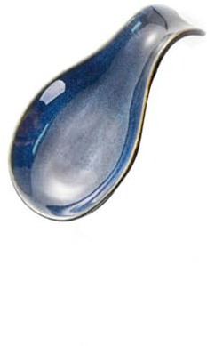 SHERCHPRY Spoon Holder for Kitchen Counter, Large Ceramic Spoon Holder, Large Ceramic Spoon Rest, Ceramic Spoon Rest for Stove Top, Coffee Cooking Farmhouse, Elegant Blue (1 PC)