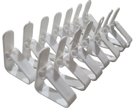 PARENCE - Set de 14 Pinzas para Manteles Blancos - Resistente, versátil y Listo para Usar en Todas Las Ocasiones - Pinza para Mantel de Plástico - 4,5 cm