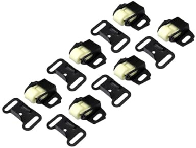 QCAA Single Roller Wheel Spring Cabinet Furniture Closet Door Catch Latch, Matte Black, Made in Taiwan, 6 Pack