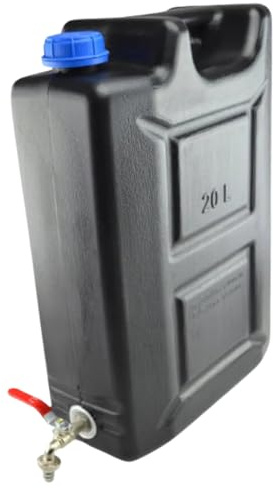 Anwicar Wasserkanister mit hahn - Wasser Kanister mit Zapfhahn 20l - Camping Wassertank - Wasserbehälter - Trinkwasserkanister - Frischwassertank - Schwarz