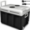 tillvex Kühlbox elektrisch 40L mit Rollen | Mini-Kühlschrank 230 V und 12 V für KFZ Auto Camping | kühlt & wärmt | ECO-Modus (Anthrazit)
