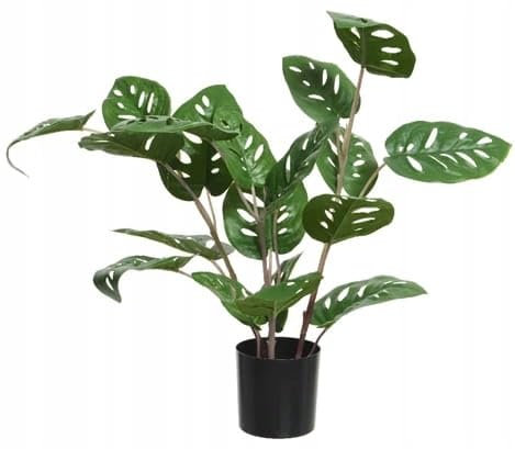 Kaemingk Monstera artificial verde en maceta, 45 cm, planta ornamental en maceta, decoración para salón, plantas artificiales grandes