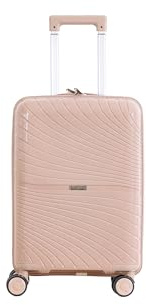 Pierre Cardin - Valigia Trolley rigido con rotelle girevoli 55x38x20 (Beige)