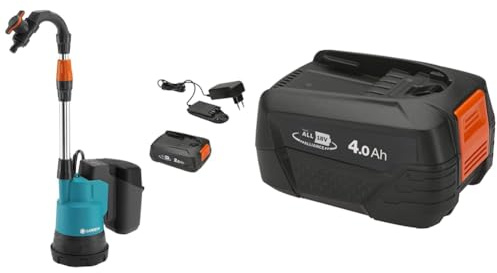 Gardena 14602-20 Akku-Regenfasspumpe 2000/2 18V P4A Ready-To-Use Set, Standard, One Size & System Akku P4A PBA 18V/72: Zubehör für viele Gardena Gartengeräte