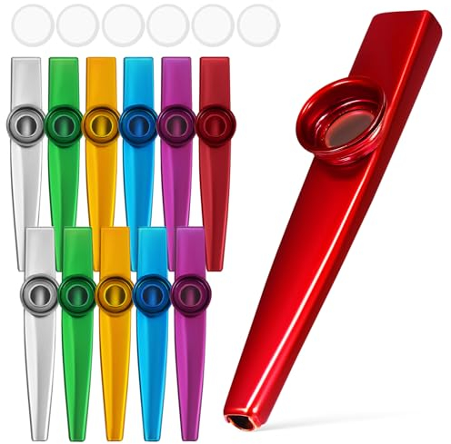 Toyvian 12stücke Metall-kazoo Kleines Musikinstrument für Erwachsene und Junge Mädchen Übungs-kazoo mit Guter Klangqualität Einfach zu Handhaben und Komfortabel zu Spielen