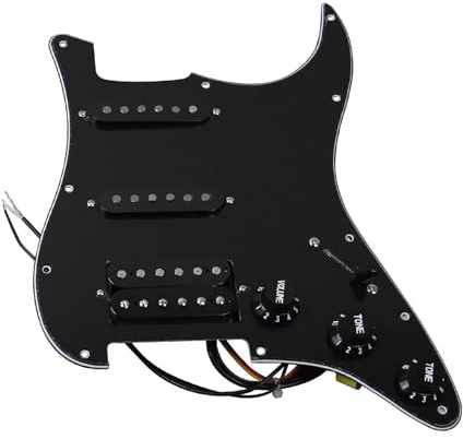 Loaded Pickguard Tonabnehmer Set Geladenes Vorverdrahtetes Schlagbrett Mit Versetzten Tonabnehmern Für SSH ST-E-Gitarrenteile(Black)