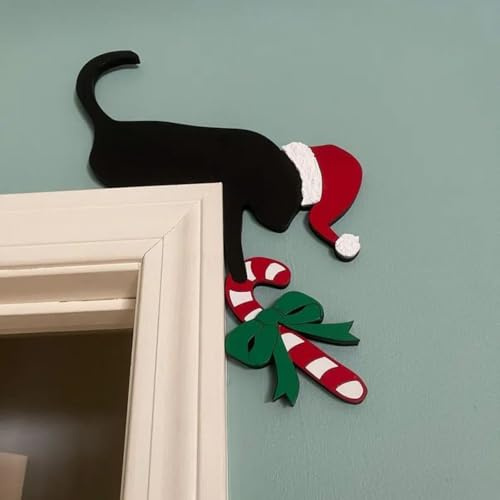 Türrahmen Deko Weihnachten, Holz Weihnachtsdeko Türrahme, Creative Türecke Dekoration, lustige Retro Türrahmen Schneemann Weihnachten Elch Weihnachtsmann Dekoration (B)