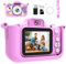 Kinderkamera, Hauibela Kinder Kamera 1080P HD Bildschirm, Digitale kindercamera mit 32 GB TF-Karte, USB-Kartenleser, Digitalkamera Kinder für 3-Jahren Jungen und Mädchen Weihnachten Spielzeug-Violett