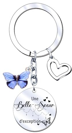 JRZDFXS Cadeau Belle Soeur Porte clef Cadeau Belle Soeur Porte Clef Femme Idee Cadeau Belle Soeur Noel Cadeau Pour Ma Soeur Cadeau Pour Sa Soeur Idée Cadeau Soeur Original Cadeau Noel Soeur