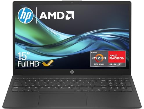 HP 15.6 Laptop | AMD Ryzen 3 7320U Processor | 8 GB RAM | 256 GB SSD | AMD Radeon Graphics | FHD Display | Up to 11hrs 15 mins battery | Win 11 | Dual Speakers | Jet Black | 15-fc0038sa