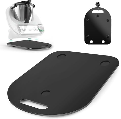 Gleitbrett für Thermomix TM6 TM5, Rollbrett für Müheloses Verschieben, Schnelles Bewegen & Stabiler Stand, Verfügt über 3 Feste Schlitze und 7 Sockel, für Thermomix TM6 TM5, Schwarz