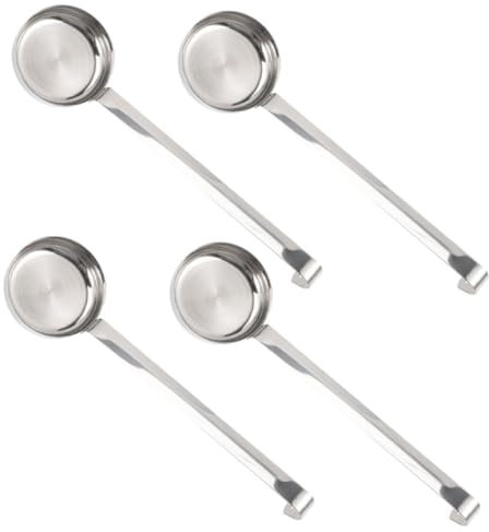 BESPORTBLE 4pcs Stainless Steel Pizza Sauce Spoon Serving Ladle for Soup Spreading Sauce Cereal Scoop Kitchen Tool Lab Reagent Scoop Restaurant Use