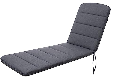 Bjird - Liegenauflage mit Gummibändern, Auflage für Gartenliege 185x60x6 cm - Polsterauflage für Sonnenliege, Auflagen für Deckchair - wasserdicht, doppelseitig - Marineblau