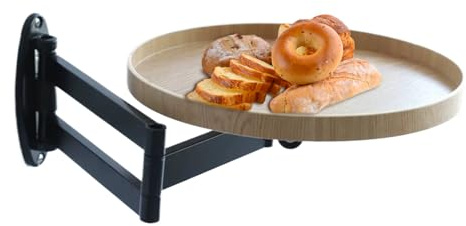 Hqunjikp Small Round Wall-Mounted Table,Wall-Mounted Small Round Table, Fold Down Desk, Folding Tray For Home, Shop, Milk Tea Shop And Cake