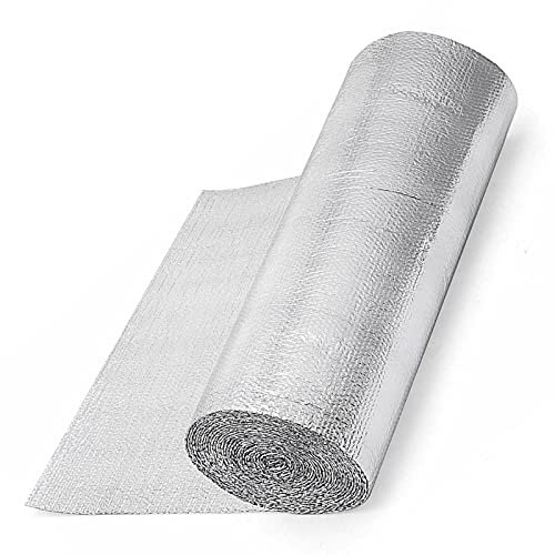 IEOWY Folien-Isolierrolle, Luftpolsterfolie, Doppel-Luftpolsterfolie, Dampfsperre, wärmereflektierende Wärmedämmung, Heizkörperfolie für Wände, Dächer (1 x 6 m (3 x 20 Fuß))