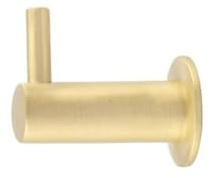 KOOPLES HARDWARE Hoxton Cupboard Hooks – Solid Brass Single Hook for Cabinet, Cupboard & Wardrobe Doors – Vintage Style Hook in Antique & Polished Finishes (Satin Brass)