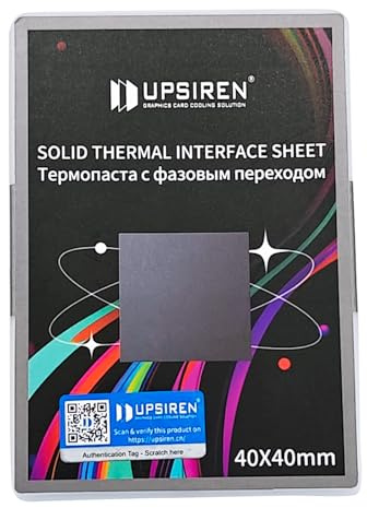 UPSIREN PCM-1 Phase Change GPU Thermal Pad, High Conductive Silicone Grease 8.5W/mK CPU Thermal Paste for PS5 Steam Deck CPU GPU SSD M.2 Laptop (40 * 40 * 0.25MM)