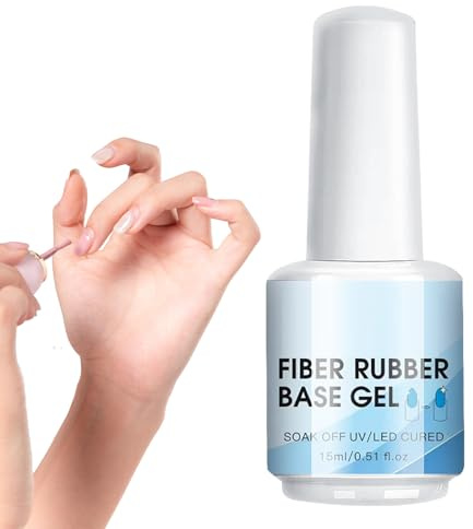 Bajbumgn Gel de Fibra para Uñas | Esmalte en Gel Base de Fibra de Vidrio Transparente,Accesorios para Manicura Transparentes 15ml Requiere Curado UV LED Para Uso en Casa y Viajes