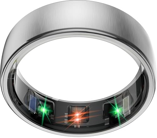 EOGBM Smart Health Anneau de suivi de santé du sommeil pour homme et femme avec fréquence cardiaque, oxygène dans le sang, moniteur de sommeil, nombre de pas, calories, étanche 5 ATM pour iPhone