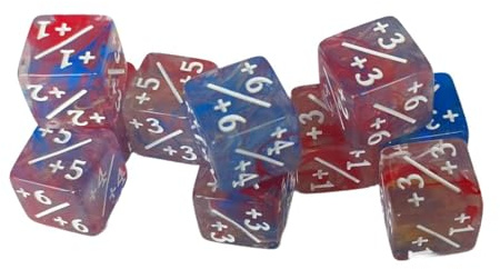 KiBcsLic 10 Pezzi Dadi Contatore Set di Dadi D6 con Simboli Ausili Matematici per Calcoli Generatore di Numeri Casuali Adatto per Giochi di Ruolo E Scopi, Blu Rosso