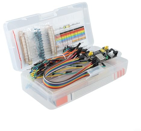 Zilimontt 830 Tie-Point Breadboard Electronics with Solderless Wires, Resistors, LEDs, Transistors, Capacitors, Sensors, ICS, Buzzer and Power Module,