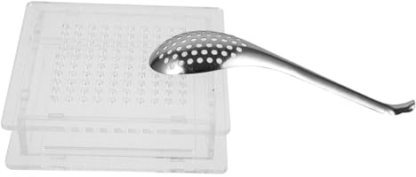 Hohopeti Kit de Gastronomía Molecular con Caja Transparente de Orificios para Hacer Caviar y Cuchara para Esferificación Herramienta Multifuncional para Cocina Casa Restaurantes y Hoteles